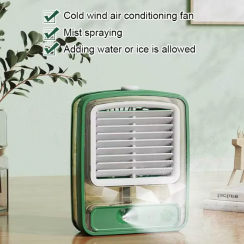 2 Pks USB Rechargeable Small Desktop Misting Air Conditioner Fan Mini Spray Humidifiers