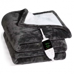Electric Flannel Sherpa Heated Blanket
